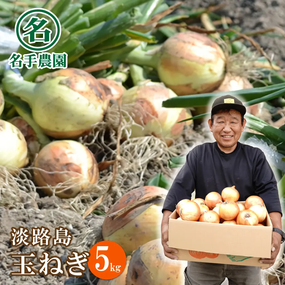 名手農園の淡路島特産玉ねぎ 5kg　玉ねぎ