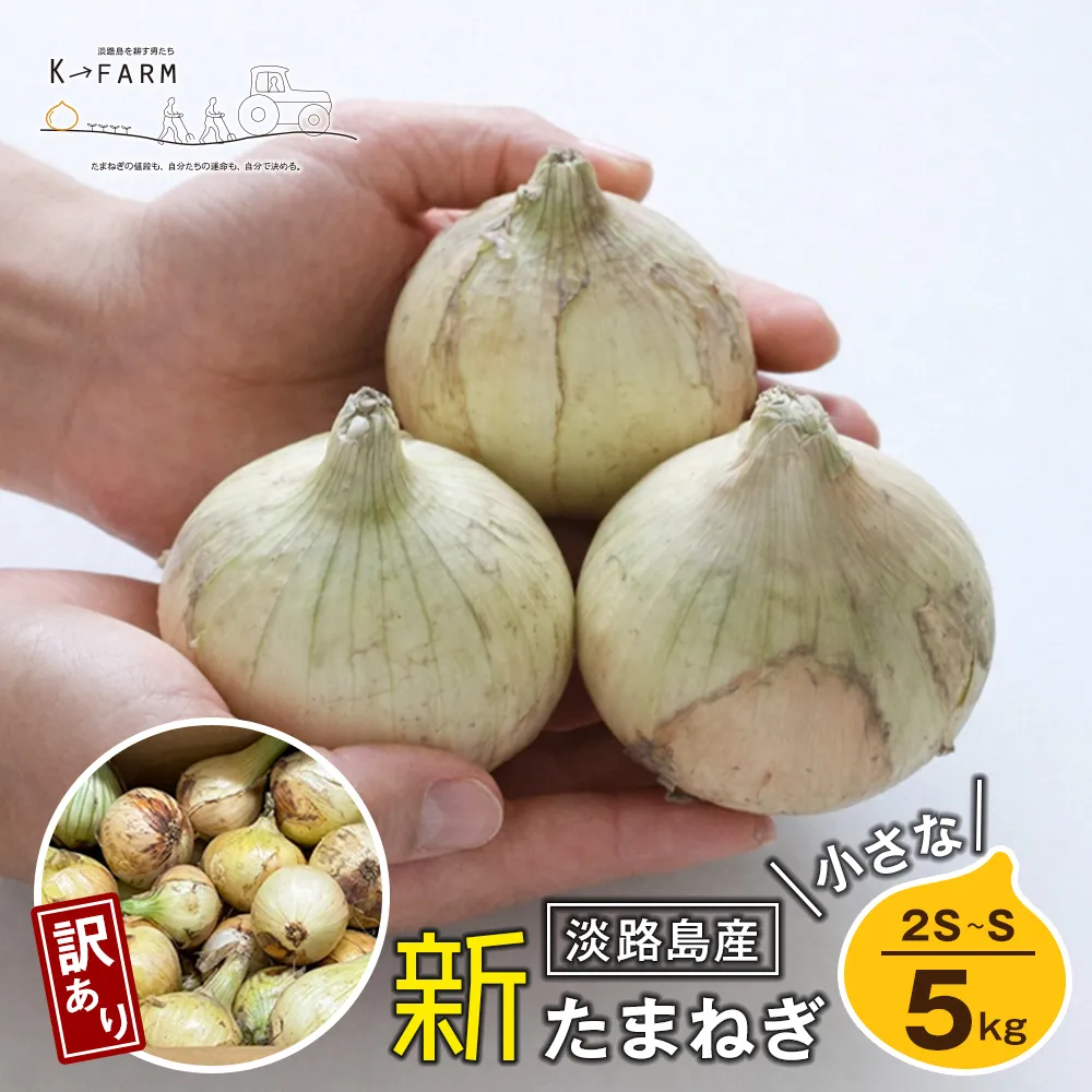 【訳あり】【新玉ねぎ】小さな淡路島玉ねぎ 2S～Sサイズ 5kg