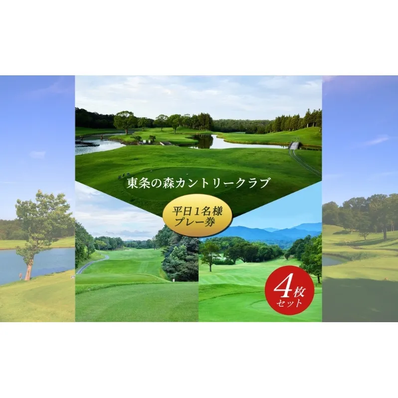 東条の森カントリークラブ 平日 1名様 プレー券 (4枚セット) 東条の森CC [ ゴルフ 加東市 兵庫県 関西 ゴルフ場 ] ゴルフ場利用権 