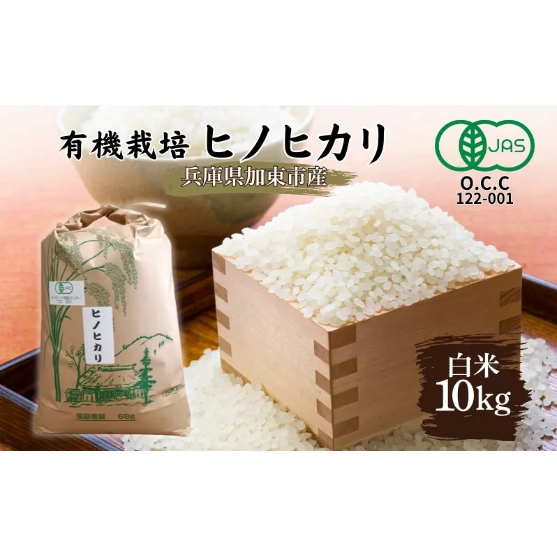 米 有機JAS 【令和6年産】 有機栽培 ヒノヒカリ 白米 10kg [米 こめ コメ 精米 有機JAS認証 習得済み ライス ご飯 おにぎり お弁当 和食 主食 国産 炭水化物 直送 産地直送 兵庫県産 日本産 ]