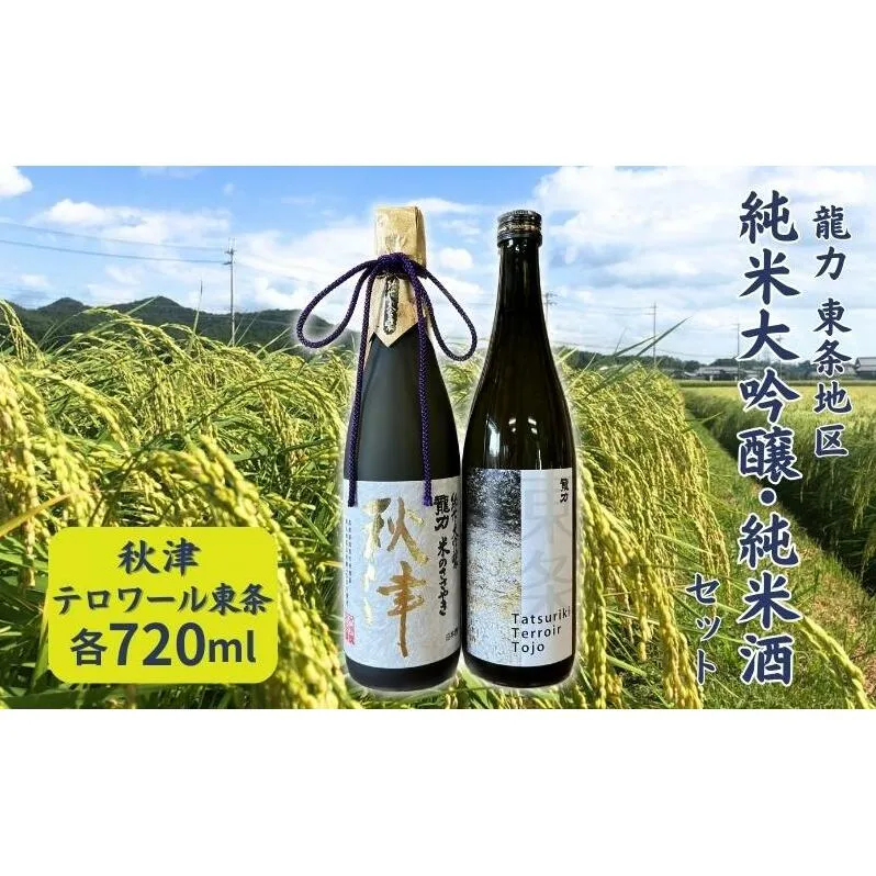 龍力 純米大吟醸 秋津 ・ 純米酒 テロワール東条 飲み比べ 720ml 2本セット [ 本田商店 加東市特A地区 東条産山田錦 日本酒 酒 お酒 四合瓶 贈答品 辛口 ギフト 兵庫県 兵庫 加東市 ]