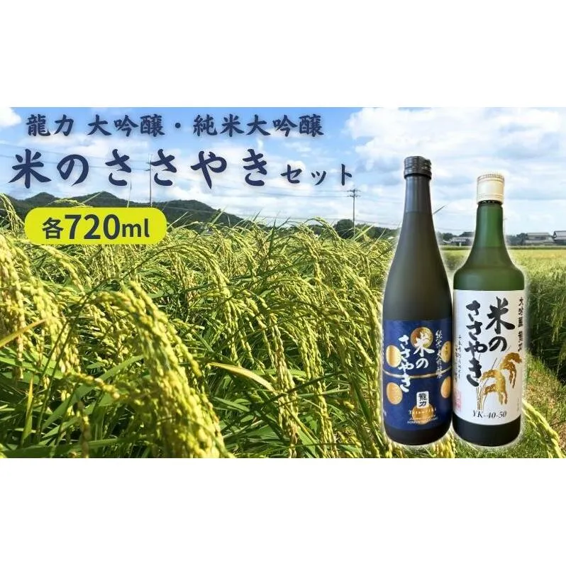 龍力 大吟醸 ・ 純米大吟醸 米のささやき 飲み比べ 720ml 2本セット  [ 本田商店 加東市特A地区産山田錦 日本酒 酒 お酒 四合瓶 贈答品 辛口 ギフト 兵庫県 兵庫 加東市 ]