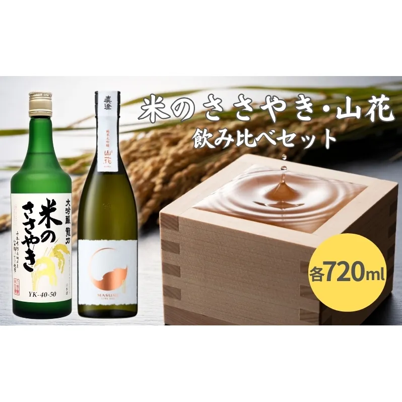 龍力 米のささやき ・ 真澄 山花 飲み比べ セット 720ml 2本セット [ 加東市特A地区産山田錦 本田商店 宮坂醸造 大吟醸 純米大吟醸 日本酒 酒 お酒 四合瓶 贈答品 ギフト 兵庫県 兵庫 加東市 ]