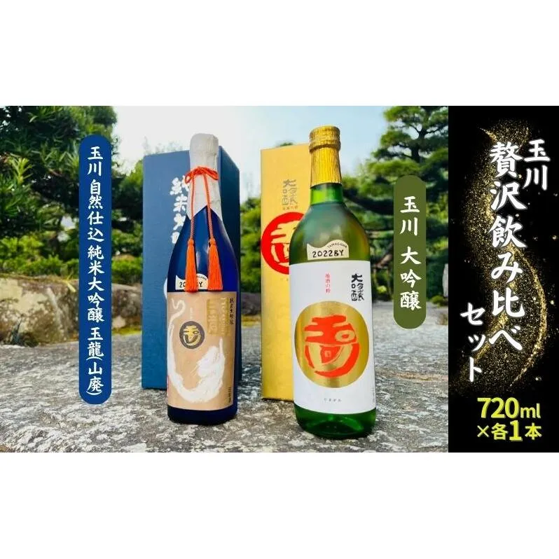 玉川 大吟醸 ・ 自然仕込 純米大吟醸 玉龍 (山廃) 贅沢 飲み比べ セット 木下酒造 加東市特A地区産 山田錦使用[ 日本酒 酒 お酒 四合瓶 贈答品   ] アルコール 家飲み 宅飲み 晩酌 