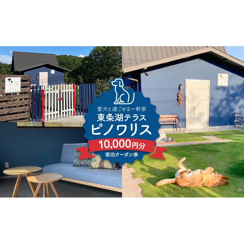 東条湖テラス ピノワリス 宿泊クーポン券 1万円分 愛犬と過ごせる一軒家　宿泊 旅行 クーポン ドッグラン 愛犬 犬 東条湖 加東市