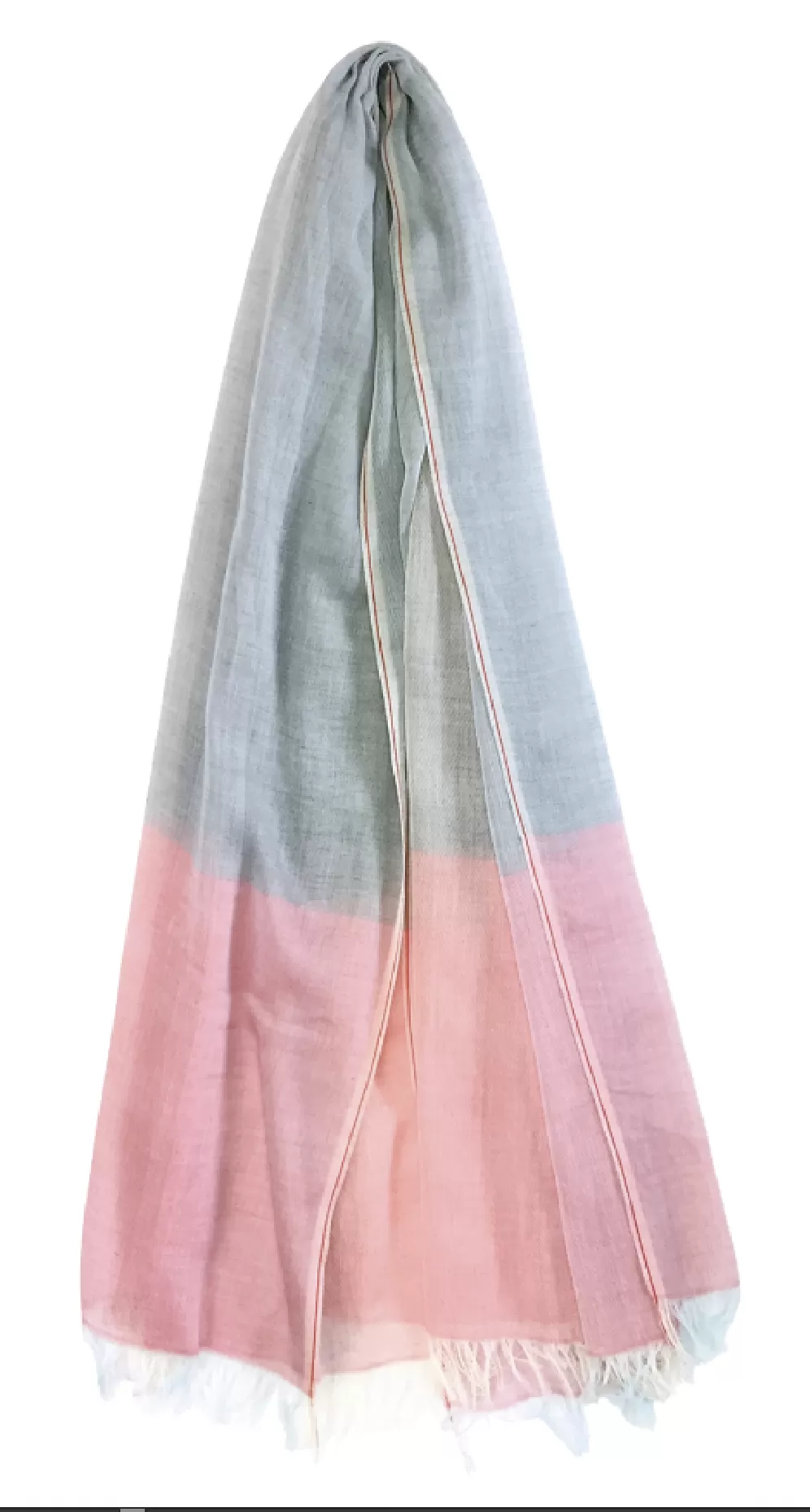 播州織ストールorit.（ユウ）レッド [大判 日本製 綿100% コットン100% パステルカラー ファッション小物 洗える 洗濯可]