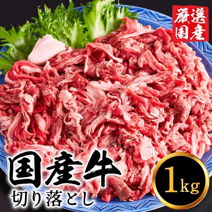 いちかわ精肉店「国産牛切り落とし」1kg 010AA08N./堀田畜産 いちかわ精肉店 赤身 ヘルシー 牛肉 国産 bbq バーベキュー 焼肉 アウトドア キャンプ
