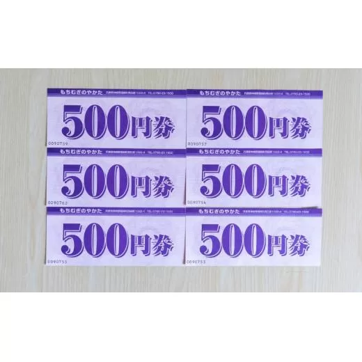 もちむぎ商品券3,000円分