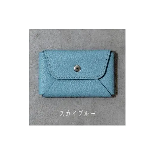 本革 カード 名刺入れ 日本製 レザー 革製品 カードケース Liete WH-21 スカイブルー