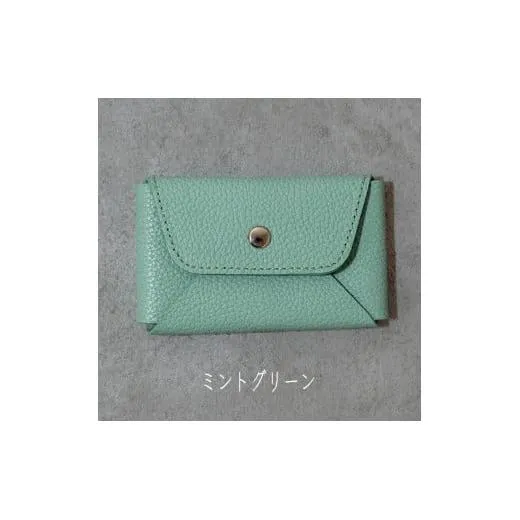 本革 カード 名刺入れ 日本製 レザー 革製品 カードケース Liete WH-21 ミントグリーン