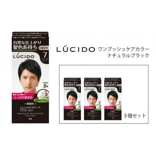 マンダム ルシード ワンプッシュケアカラー ナチュラルブラック 3個セット MA-17 LUCIDO 白髪染め 毛染め 白髪 カラーリング 男性化粧品
