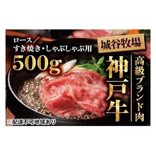 城谷牧場の神戸牛 ロース すき焼き しゃぶしゃぶ 500g 国産牛 和牛 神戸ビーフすきしゃぶ 冷凍