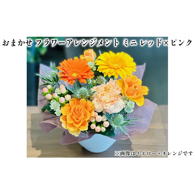 おまかせ フラワーアレンジメント ミニ（レッド×ピンク） 母の日 父の日 ギフト お祝い