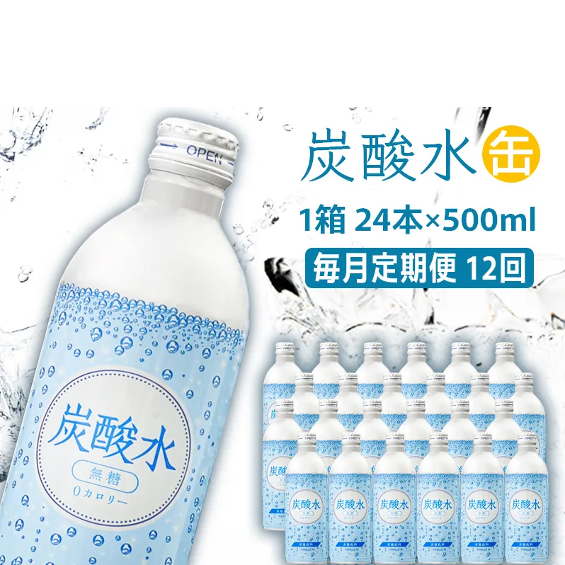 炭酸水 定期便 毎月 12回 500ml×24本 ソーダ