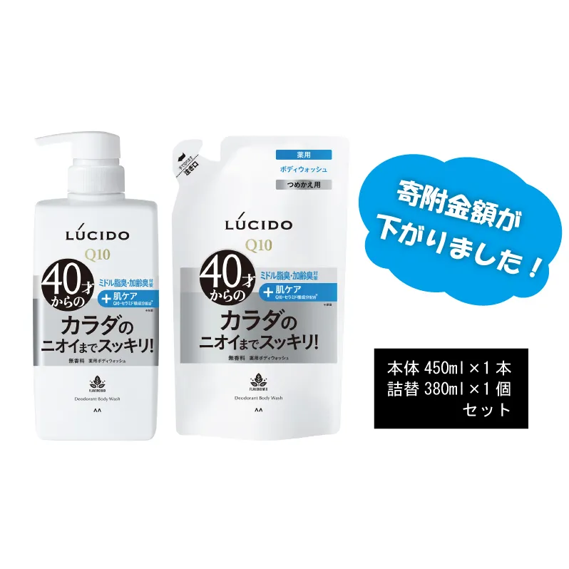 マンダム ルシード 薬用 デオドラント ボディウォッシュ (本体1個＋詰替用1個)MA-32 LUCIDO 男性化粧品