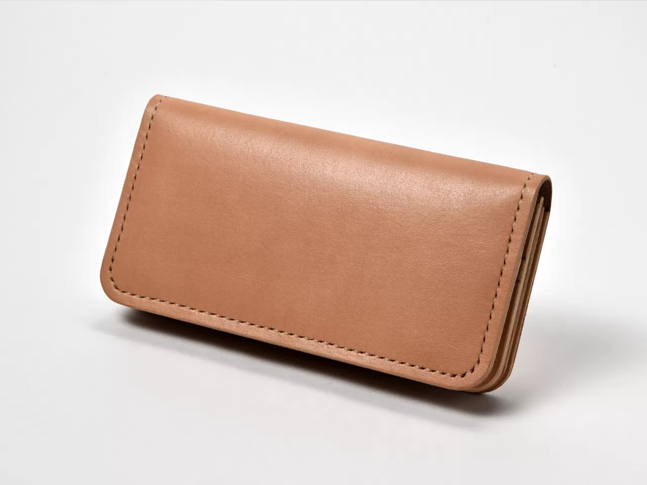 本革 手縫いウォレット日本製 レザー 革製品 高級 Bliss ピット鞣し WH-15 ナチュラル