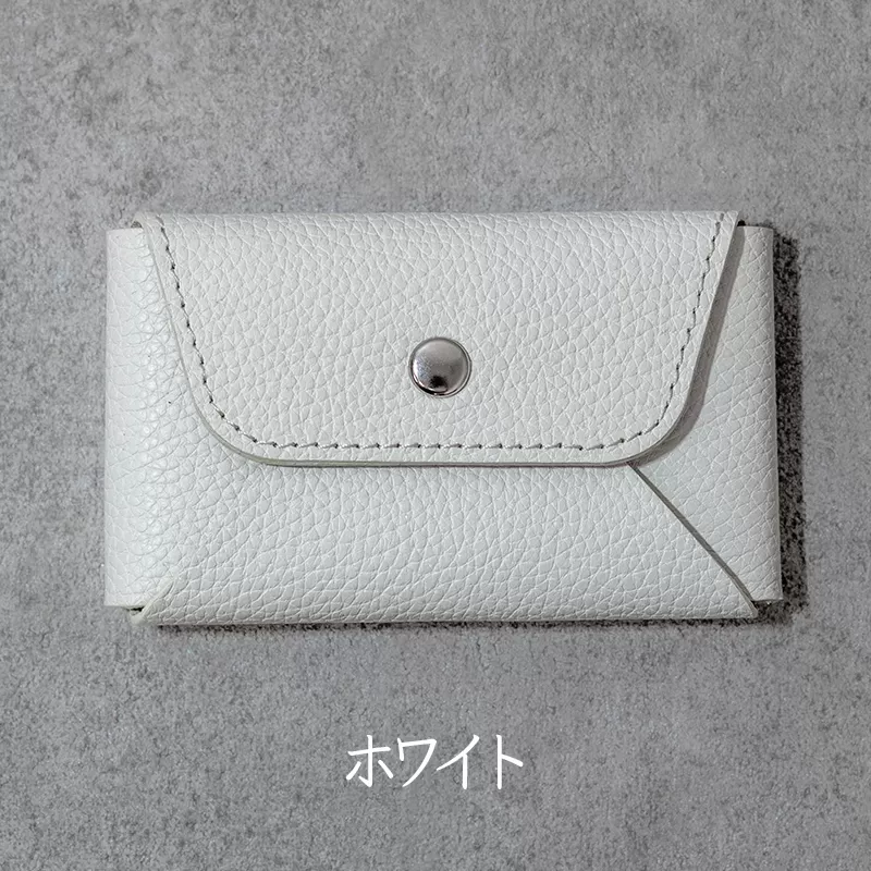 本革 カード 名刺入れ 日本製 レザー 革製品 カードケース Liete WH-21 ホワイト