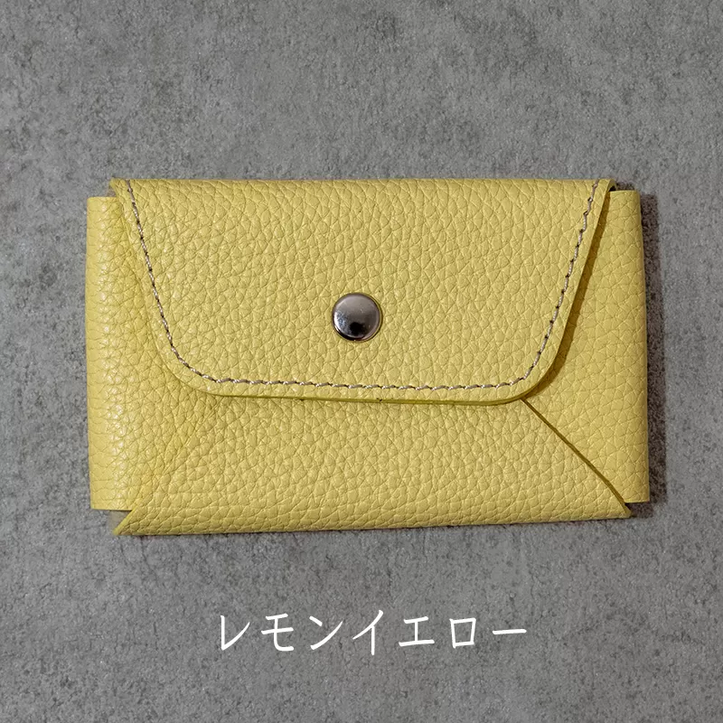 本革 カード 名刺入れ 日本製 レザー 革製品 カードケース Liete WH-21 レモンイエロー