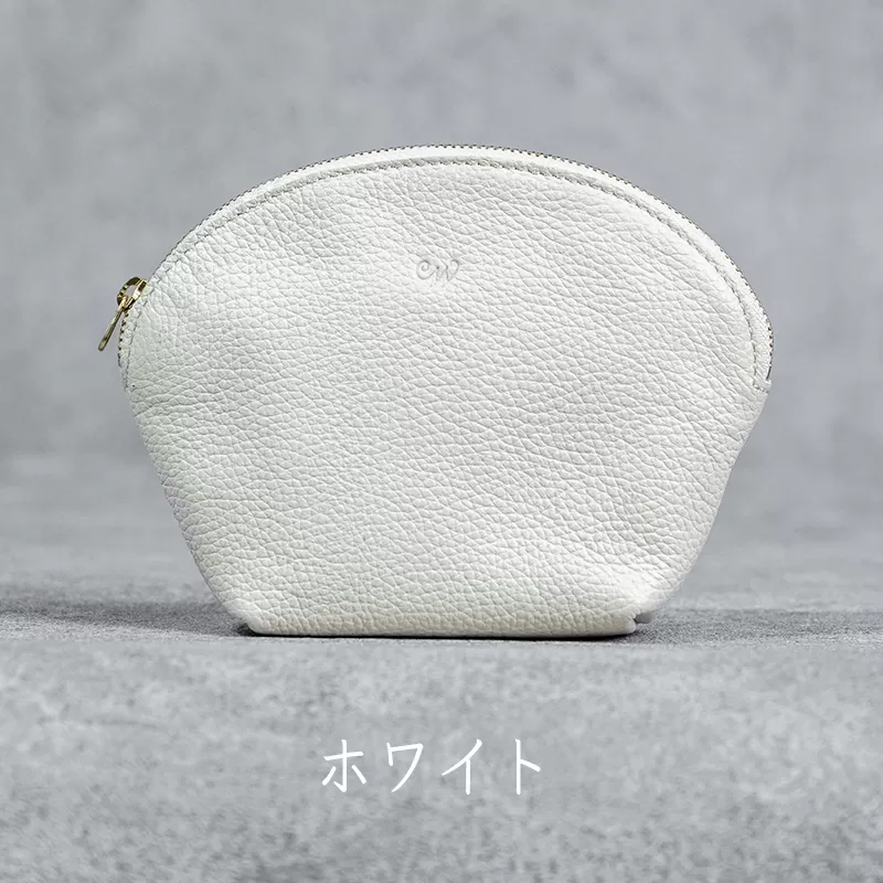 本革 ラウンドポーチ 日本製 レザー 革製品 ポーチ 化粧ポーチ 旅行 トラベル 出張 Liete WH-22 ホワイト