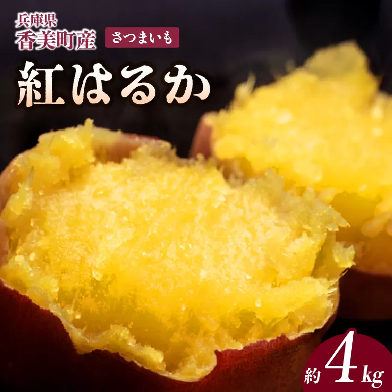 【先行予約】【さつまいも 紅はるか 4kg】10月から12月にかけて配送予定 農薬不使用 サツマイモ イモ いも しっとり 兵庫県 香美町 村岡 むらおか夢アグリ 13000円 41-14
