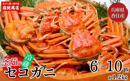 【先行予約】【兵庫県香住産 釜茹でセコガニ ６〜10匹 約1.2kg 冷蔵】令和7年11月中旬より配送予定 カニの本場兵庫県香美町 香住漁港 柴山漁港で水揚げ 釜茹でのプロが茹で上げ セコ蟹は松葉ガニのメス プチプチ外子 濃厚な内子 漁期がわずか2カ月間 貴重な海の幸 コッペガニ 香箱蟹 親ガニ 水揚げ当日に茹でたてを発送 到着すぐそのままお召し上がり頂けます 日本海 宿院商店 42000円 33-23