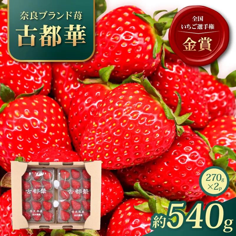 いちご 古都華 約540g 270g×2パック 2027年1月発送 冷蔵 小分け 果物 スイーツ デザート フルーツ ベリー ふるさと納税いちご 大粒 採れたて 完熟 おやつ 産地直送 先行予約 数量限定 季節限定 ブランド 苺 イチゴ いちご 岩井農園 奈良県 奈良市