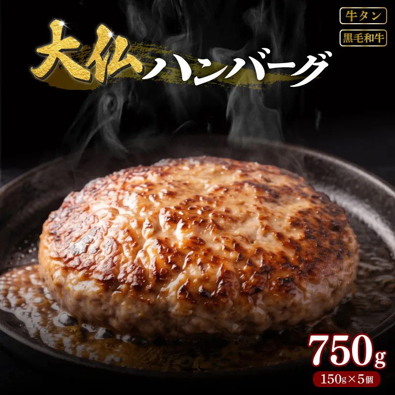 ハンバーグ 牛タン 黒毛和牛 入り 750g 国産 牛肉 豚肉 冷凍ハンバーグ 焼肉工房もく 奈良県 奈良市