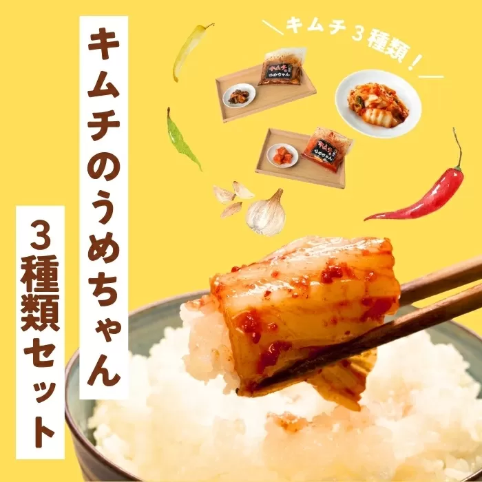 キムチ3種類セット キムチのうめちゃん 奈良県 奈良市 なら 6-010
