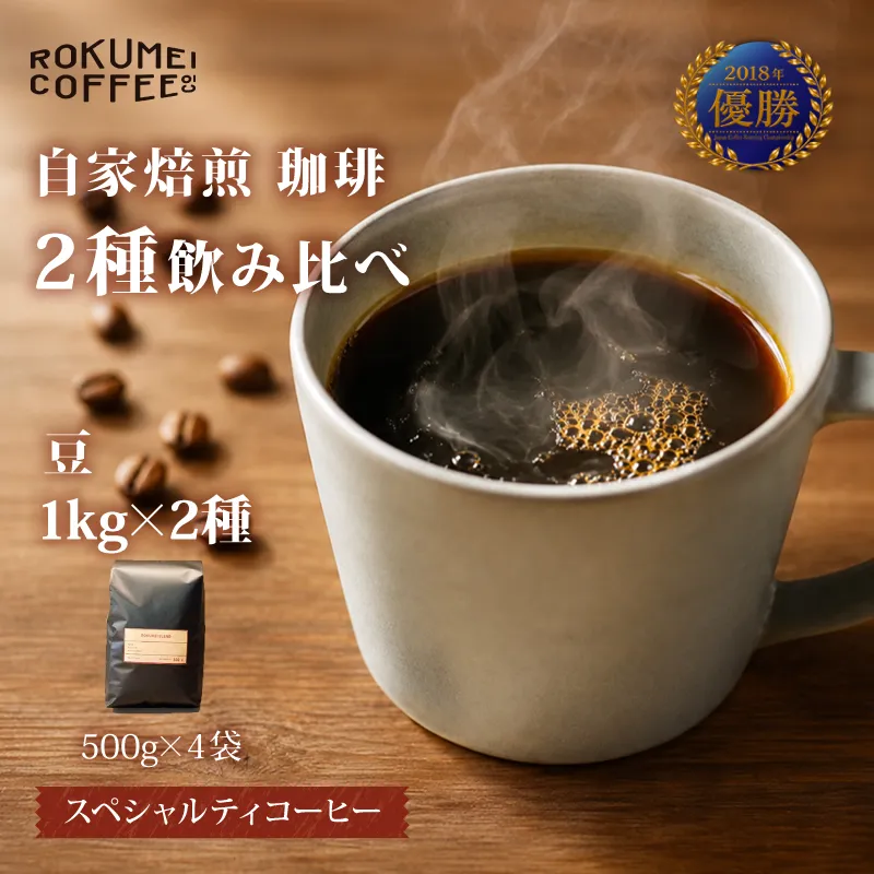 G-102　大容量セットロクメイブレンド・サルサワブレンド各1Kg 【豆】