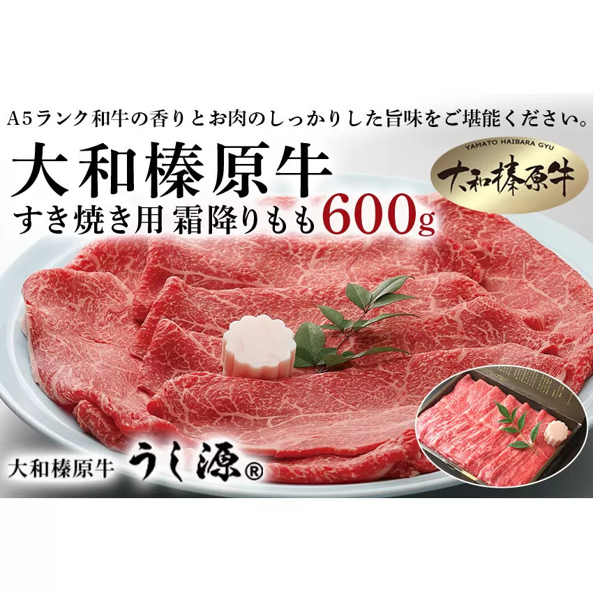 (冷凍) 大和榛原牛 すき焼き用 霜降り もも 600ｇ ／ うし源 本店 ふるさと納税 黒毛和牛 A5等級 手土産 父の日 母の日 奈良県 宇陀市 お中元 贈答用 贈り物 暑中見舞い お土産 お土産 お歳暮 内祝いまとめ買い 美味しい部位 キャンプ 送料無料 お中元 贈答用 贈り物 暑中見舞い お土産 お歳暮 内祝いまとめ買い 美味しい部位 キャンプ 送料無料 正月