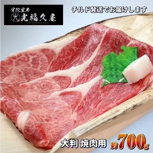 チルド 宇陀里牛 大判 焼肉用 約700g ／ふるさと納税 ふるさと 焼肉 牛肉 700g バーベキュー BBQ キャンプ 黒毛和牛 お中元 お盆 お土産 お歳暮 内祝い 正月 すき焼き 奈良県 宇陀市 光福久屋