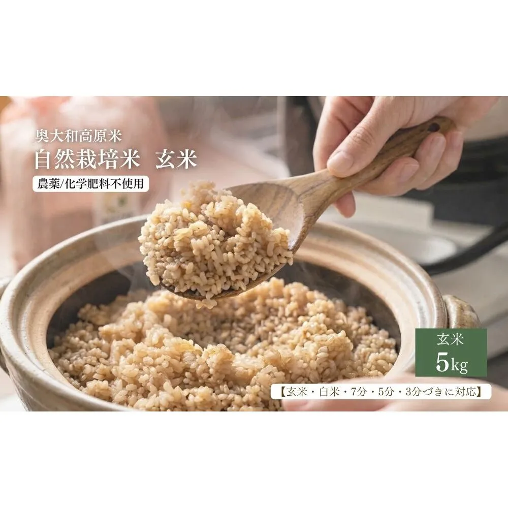【令和8年産】自然栽培米 5kg｜選べる 玄米・分づき・白米｜単発／ 無農薬 米 お米 一等米 こめ コメ 国産 新米 玄米 農家やまおか 除草剤 肥料不使用 奈良県 宇陀市 ふるさと納税