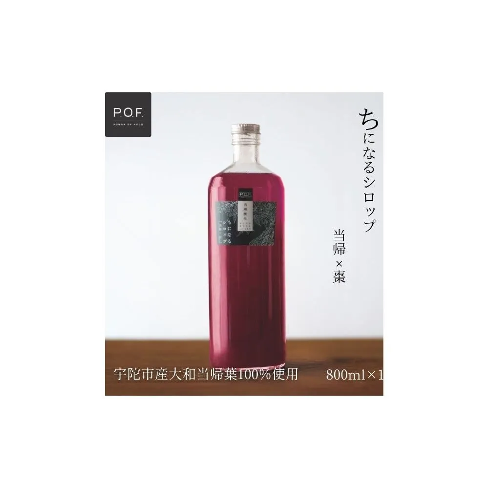 ちになるシロップ＜大和当帰×棗＞800ml 1本／ ふるさと納税 棗 シロップ 瓶 ガラス瓶 国産 食材 炭酸 大和当帰葉 有機 お湯割り 甜菜糖 ハチミツ はちみつ 送料無料 ち 奈良県 宇陀市 POWER OF FOOD
