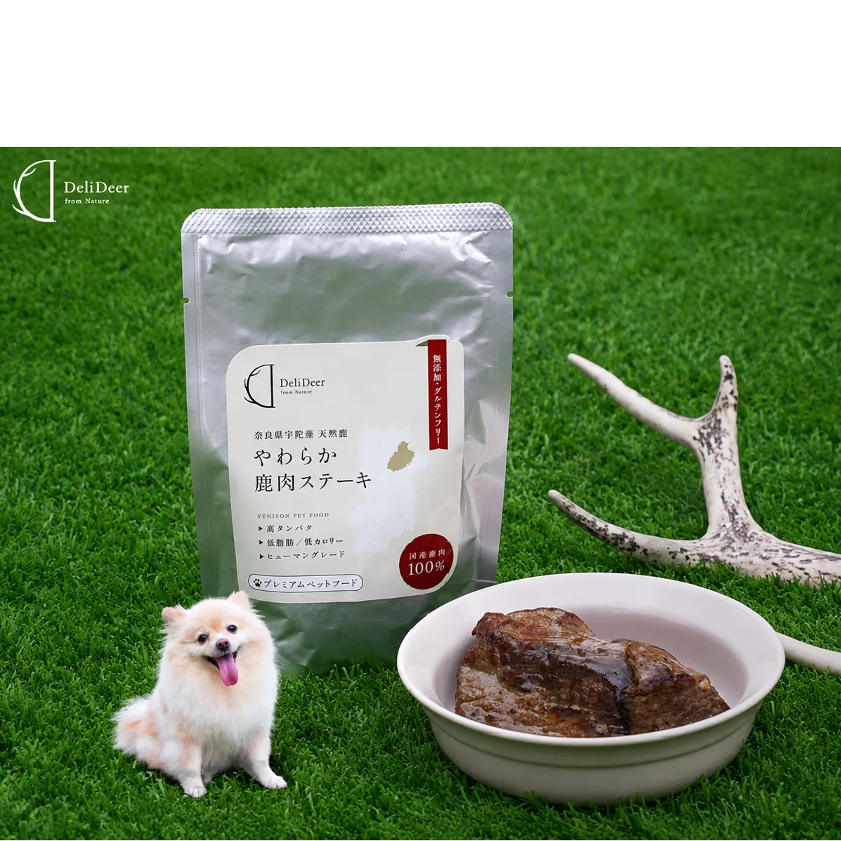 ペット用 やわらか鹿肉ステーキ (100g×3) あいむふぁっと Deli Deer デリディアー ふるさと納税 高たんぱく 低脂肪 低カロリー 鹿肉 犬  ペットフード  無添加 国産 奈良県 宇陀市