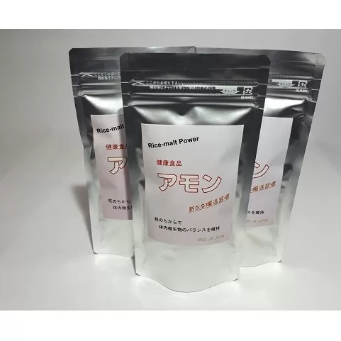 腸活習慣　健康食品アモン　保存料無添加　麹のちから　発芽玄米　カルシウム　ウコン　100g×３袋