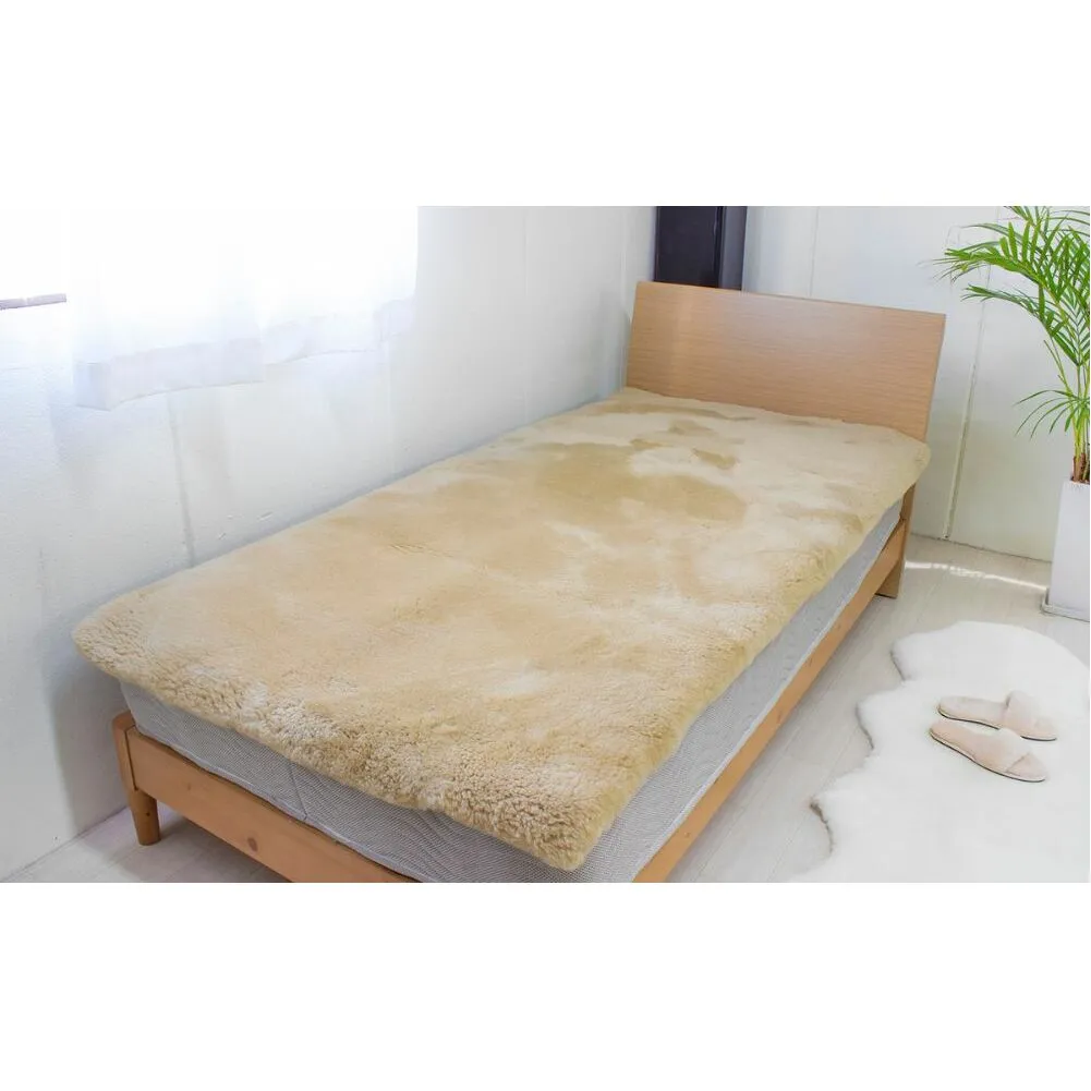 奈良 (株)マスダ製 純日本製 ムートン シングル シーツ／ 寝具 羊毛皮 羊毛 スプリングラム 100％使用 天然素材 オールシーズン 通年 贈り物 プレゼント 誕生日 記念日 株式会社マスダ 奈良県 宇陀市 ふるさと納税