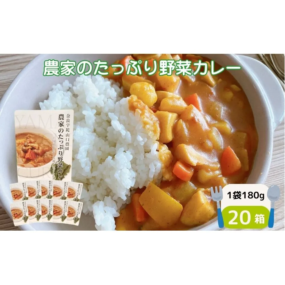 農家のたっぷり野菜カレー ２０個／ふるさと納税 山口農園 有機野菜 オーガニック 伝統野菜 レトルト 詰め合わせ カレー ギフト カレーセット スパイス 飯 キャンプお取り寄せ 奈良県 宇陀市 ご当地 簡単 お歳暮 暑中見舞い 保存 時短 国産 保存食