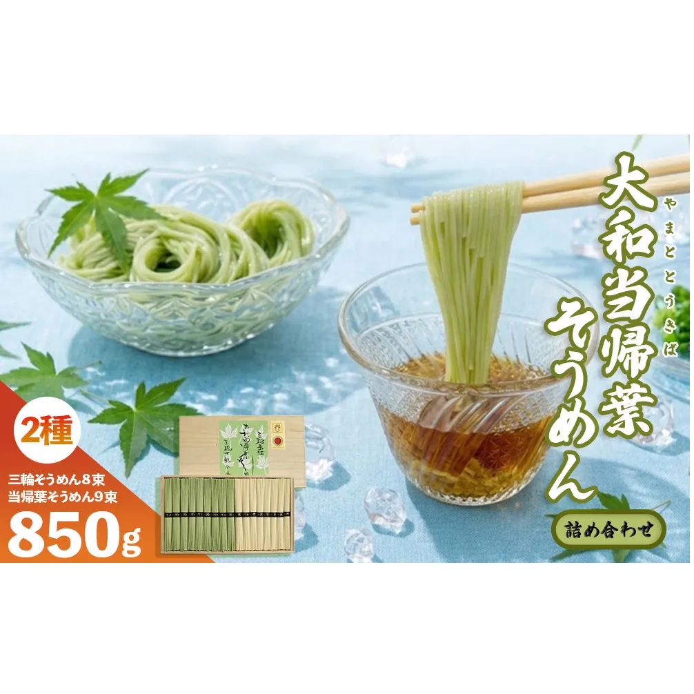大和当帰葉そうめん 三輪そうめん 詰め合わせ ８５０ｇ／大和かぎろひ 麺類 素麺 父の日 引っ越し 贈答 奈良県 宇陀市 お中元 贈答用 贈り物 暑中見舞い お土産