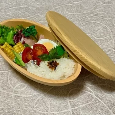 木曽檜　楕円型　ダイエット　スリム　弁当箱／津田瑞苑　ボウル　木製　スギ　ガラス　ウッド　コート　コーティング　奈良県　宇陀市
