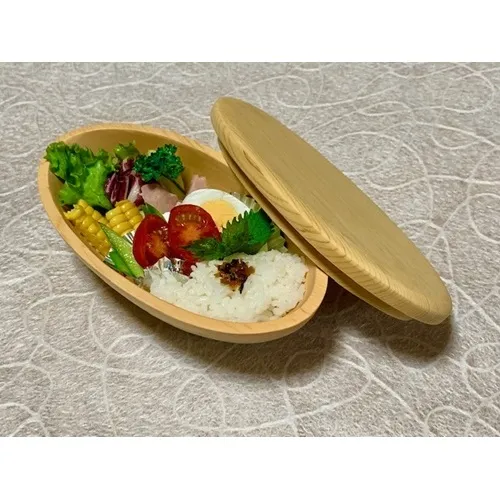 木曽檜 楕円型 ダイエット スリム 弁当箱／津田瑞苑 ボウル 木製 スギ ガラス ウッド コート コーティング 奈良県 宇陀市