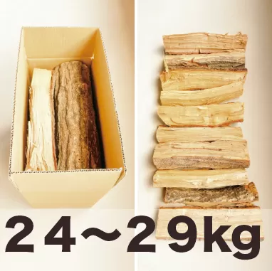 薪ストーブ用コナラ・樫の薪セット　約24～29kg×5箱【複数個口で 配送】