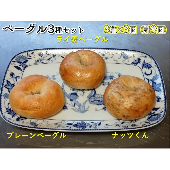 噛み応えと発酵に拘った当店定番ベーグルセット（3種各3個計9個） パン 朝食 冷凍可