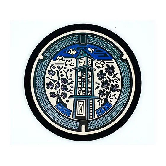 チタン製ミニチュアマンホール『王寺町』1枚 雑貨 日用品 