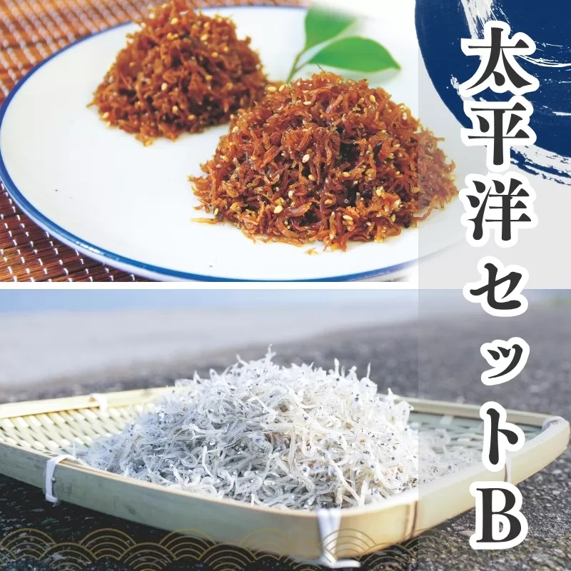 ちりめんのセット 太平洋セットB（上乾ちりめん250g+ちりめん佃煮200g）/ しらす シラス ちりめん 佃煮 上乾【ojs003A-2】