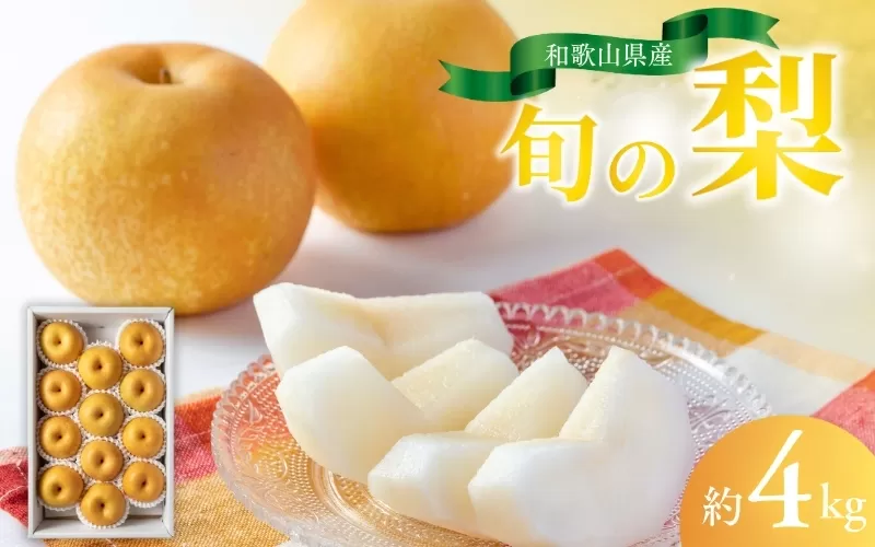 【先行予約受付】和歌山県産の美味しい梨 約4kg （10～13玉入り）【2025年8月中旬頃から順次発送予定】