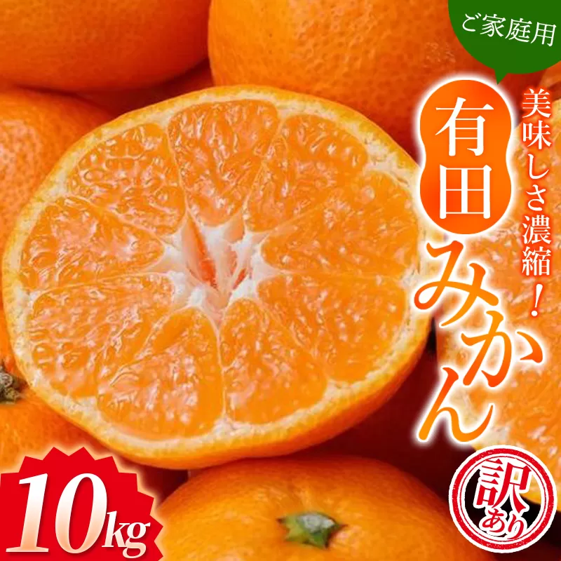 [訳あり]農家直送 有田みかん 約10kg[自] ご家庭用 サイズ混合 ※2025年11月中旬より順次発送予定(お届け日指定不可)※北海道・沖縄・離島への配送不可 訳ありみかん 温州みかんサイズ混合 訳ありみかん 温州みかん 有機質肥料100% ふるさと納税 柑橘 有田 産地直送[nuk138E]