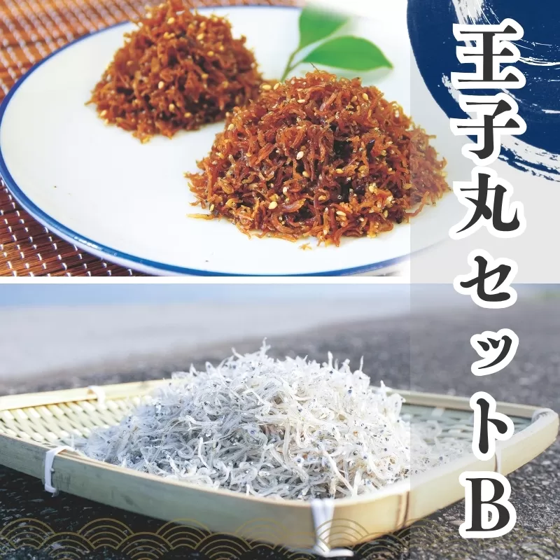 ちりめんのセット 王子丸セットB（上乾ちりめん250g+ちりめん佃煮400g） / シラス しらす ちりめん 佃煮 上乾【ojs002A-2】