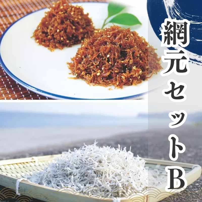 ちりめんのセット 網元セットB（上乾ちりめん450g+ちりめん佃煮400g） / しらす シラス ちりめん 佃煮 上乾【ojs001A-2】