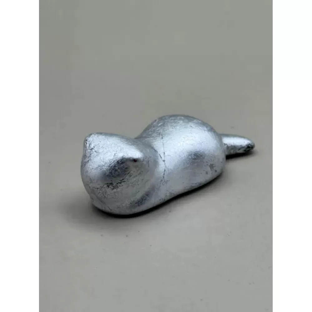 箸置き 猫 箔貼り銀［NF237］