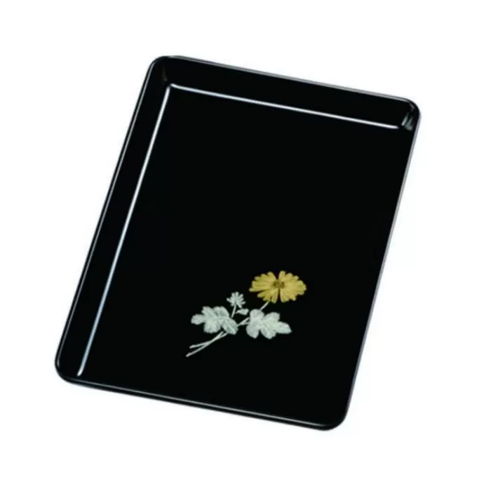 切手盆 菊 7寸 ［YG536］